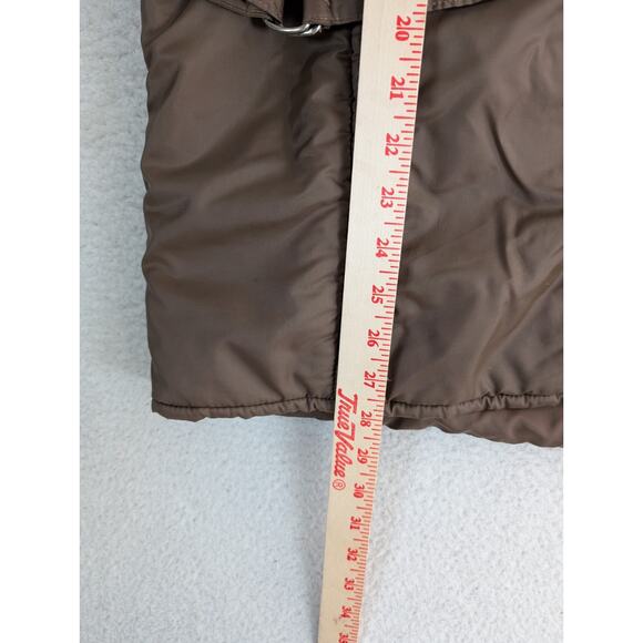 Vintage Penneys Jacket Nylon Womens Large Brown Poly Fill Belted 50s 60s - Picture 4 of 15